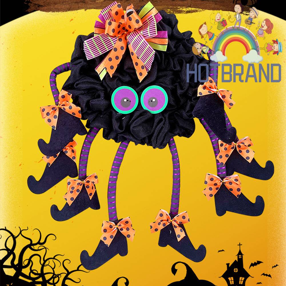 Vòng Hoa Trang Trí Halloween Bằng Vải Không Dệt Nhiều Chân Cho Cửa Trước