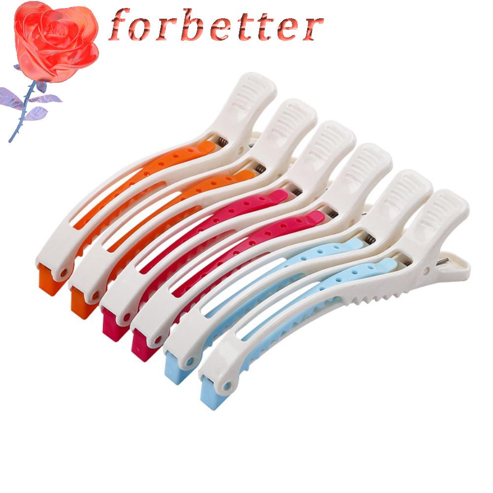 FORBETTER Kẹp Cá Sấu Bằng Nhựa Dáng Dài Chuyên Dụng Cho Thợ Cắt Tóc