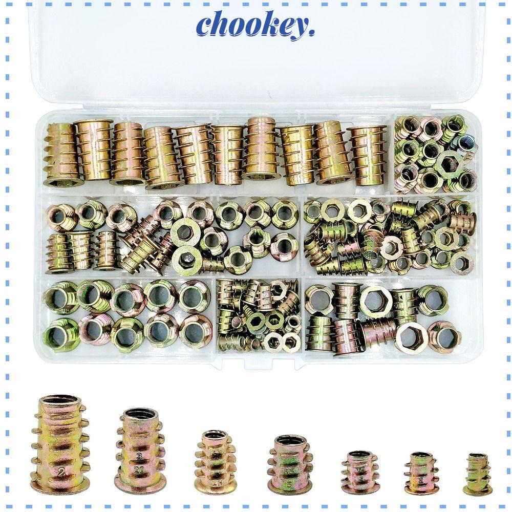 CHOOKEY Set 130 Đai Ốc Lục Giác Bằng Hợp Kim Kẽm M4 / M5 / M6 / M8 / M10 Chuyên Dụng Cho Nội Thất Gỗ