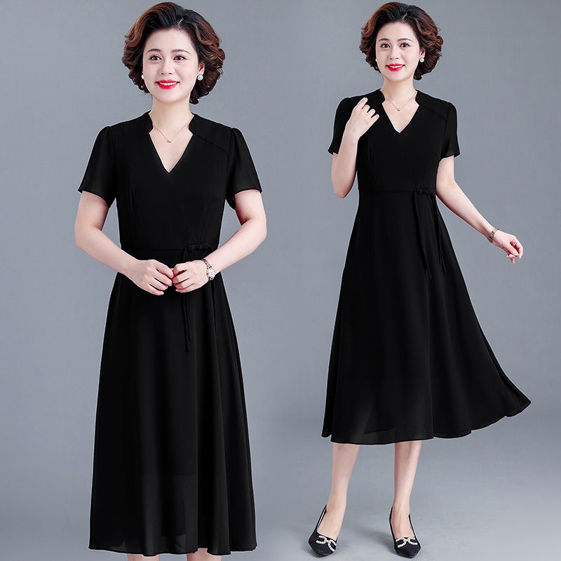 Đầm Chữ a Dáng Rộng Thời Trang Mùa Hè Giản Dị Dành Cho Phụ Nữ Trung Niên