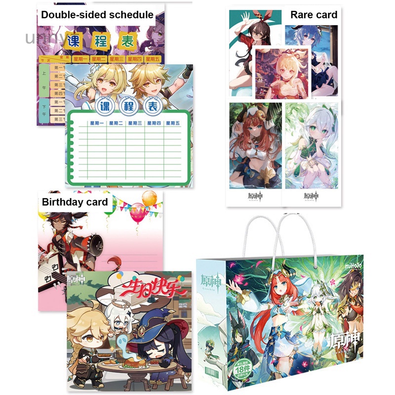 Poster Dán Đánh Dấu Trang Sách Hình Anime Genshin Va Chạm May Mắn