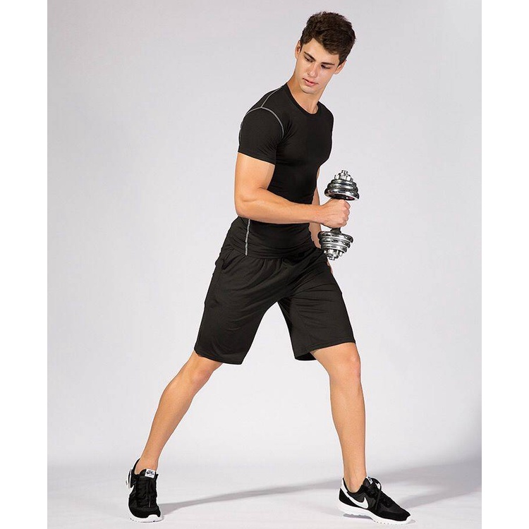 High Elastic Sports Tight Top Clothes Men's Short-Sleeved Vest Quick-Drying T-shirt Running Fitness Basketball Running Training Base gMfa