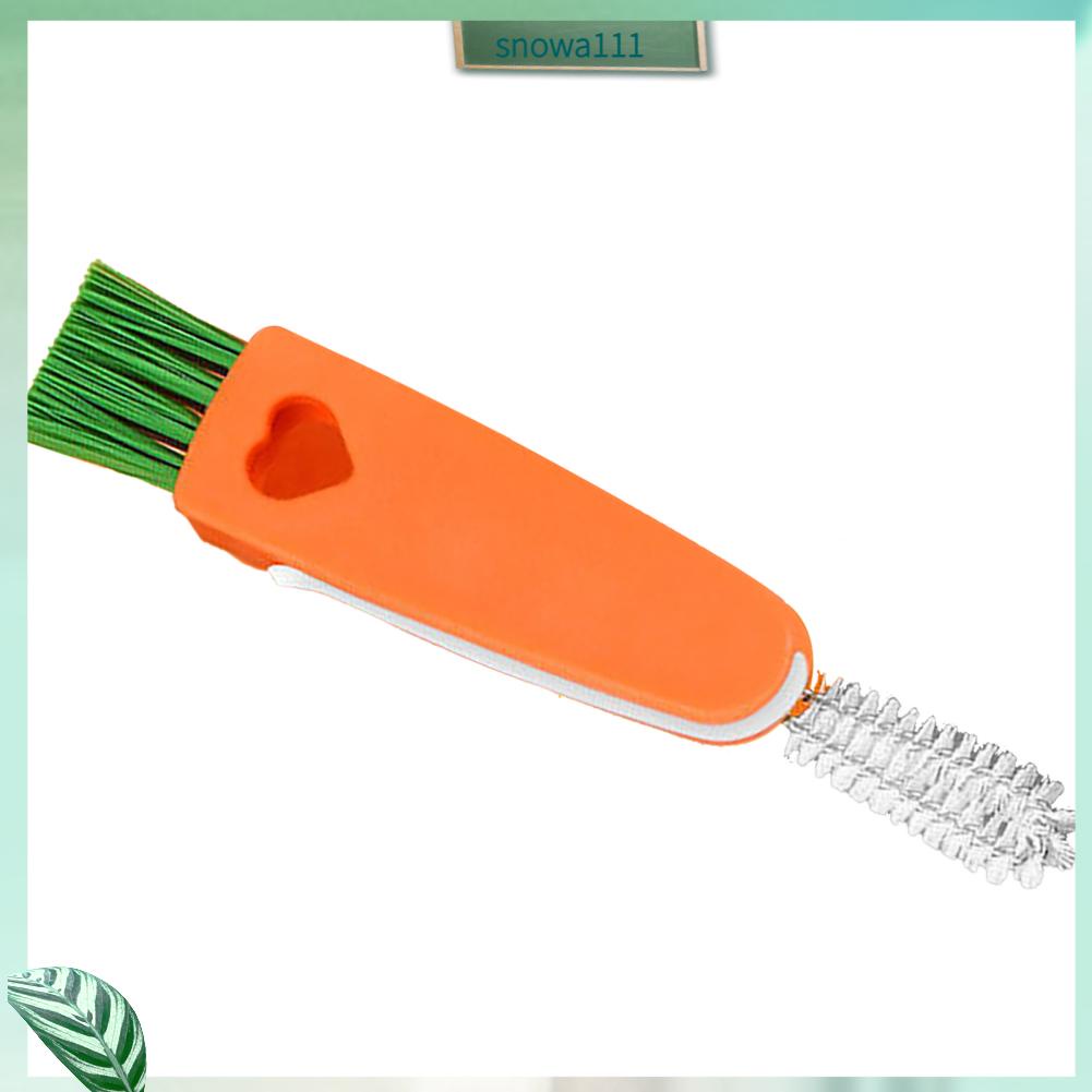 Snowwa Bàn Chải Vệ Sinh Cốc Mini Hình Cà Rốt Đa Năng 3 Trong 1 Nắp Bình Rãnh Chi Tiết Cho Nhà Bếp Gia Đình