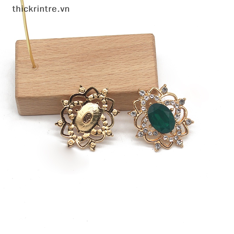 Khóa Cài Hình Oval Bằng Hợp Kim Đính Đá Opal Trang Trí Quần Áo DIY