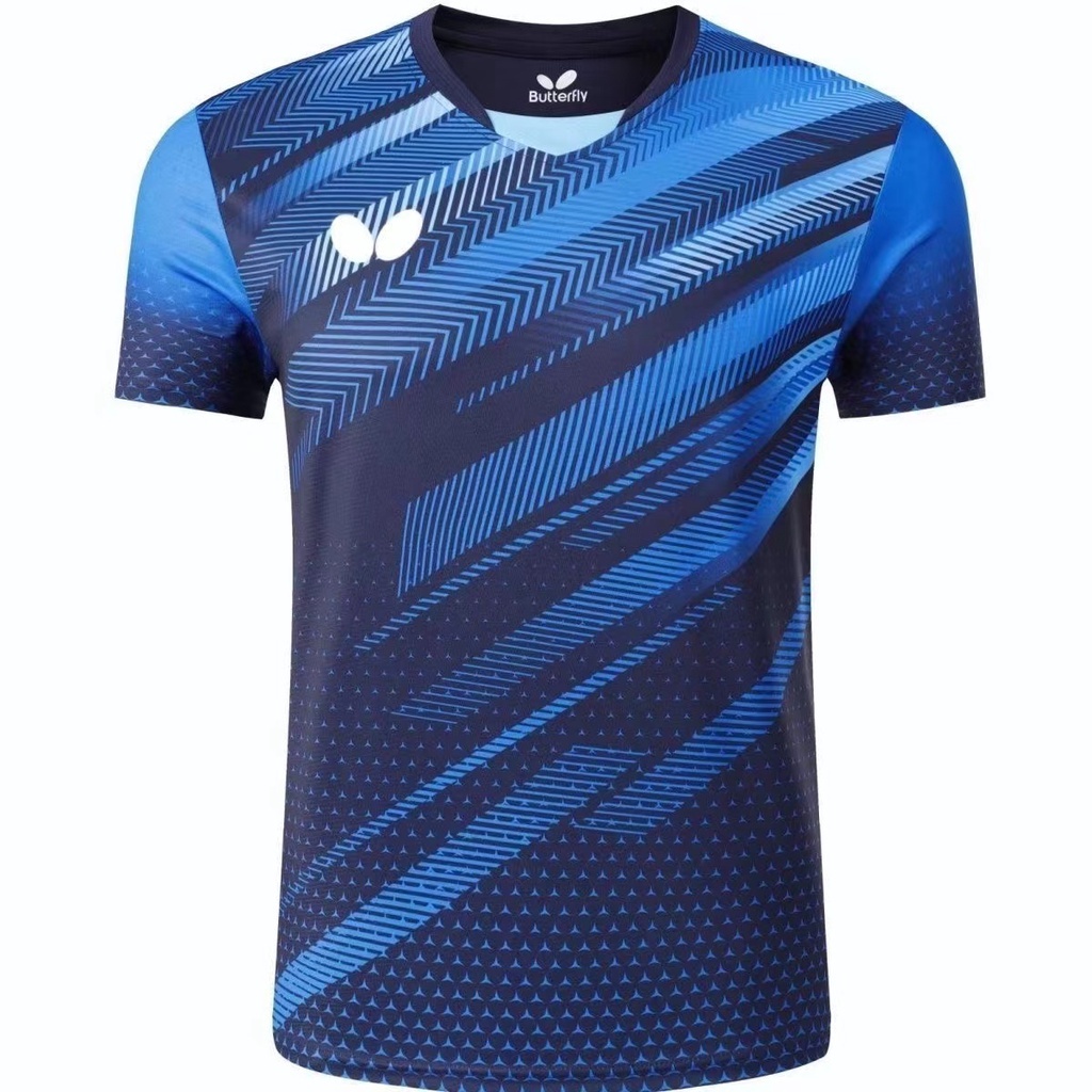 Áo Bóng Bàn Ngắn Tay Họa Tiết Bướm Mới Cho Nam Nữ Tập Luyện