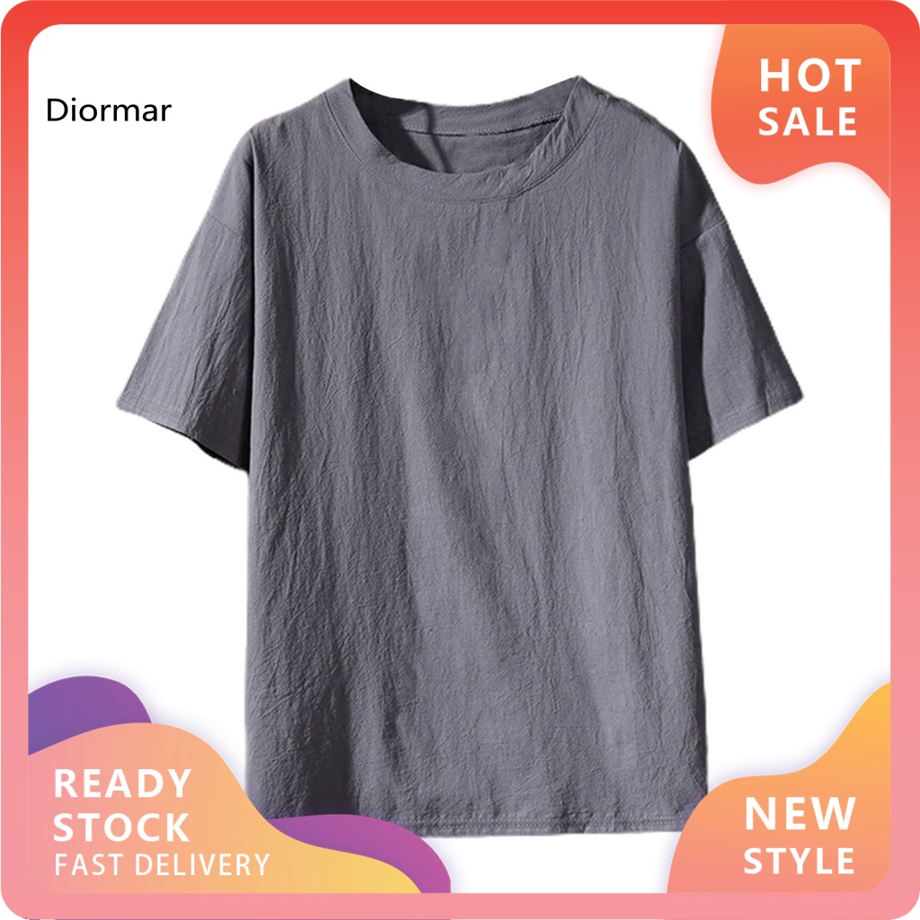 Áo Thun Cổ Tròn Siêu Nhẹ Màu Trơn Thời Trang Đường Phố Cho Nam Giới