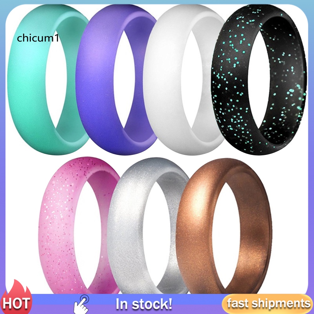 Set 7 Nhẫn Silicon Nhiều Màu Sắc Thời Trang Dành Cho Cặp Đôi
