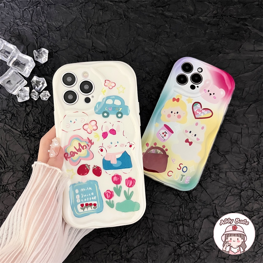 Ốp Điện Thoại TPU Mềm Hình Hoa Tulip Thỏ Màu Trắng Chống Bẩn Cho IPhone 14 Pro Max 12 11 Pro Max X XS XR 7Plus