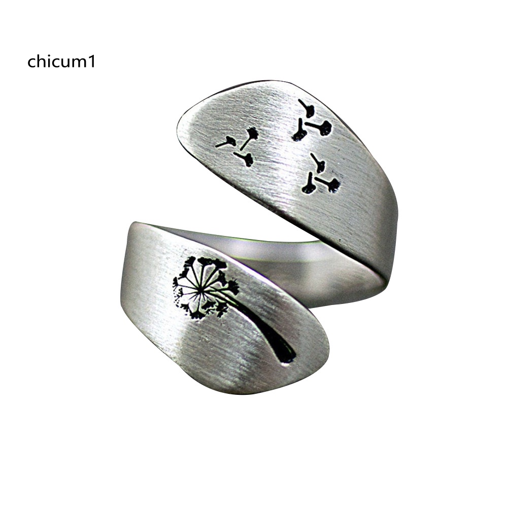 Nhẫn Dạng Mở Hình Hoa Bồ Công Anh Đơn Giản Cho Nữ