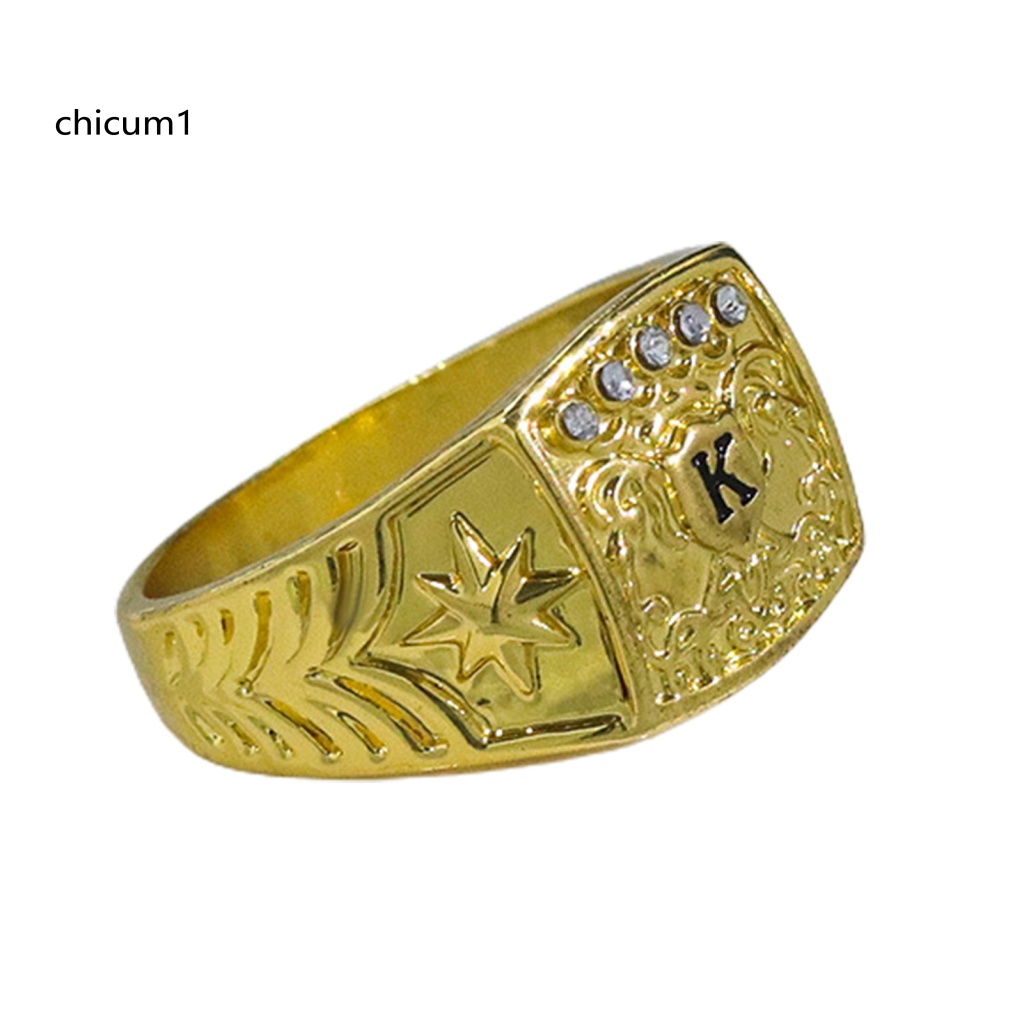 Nhẫn Nam Khảm Đá Chữ K Độc Đáo Thời Trang