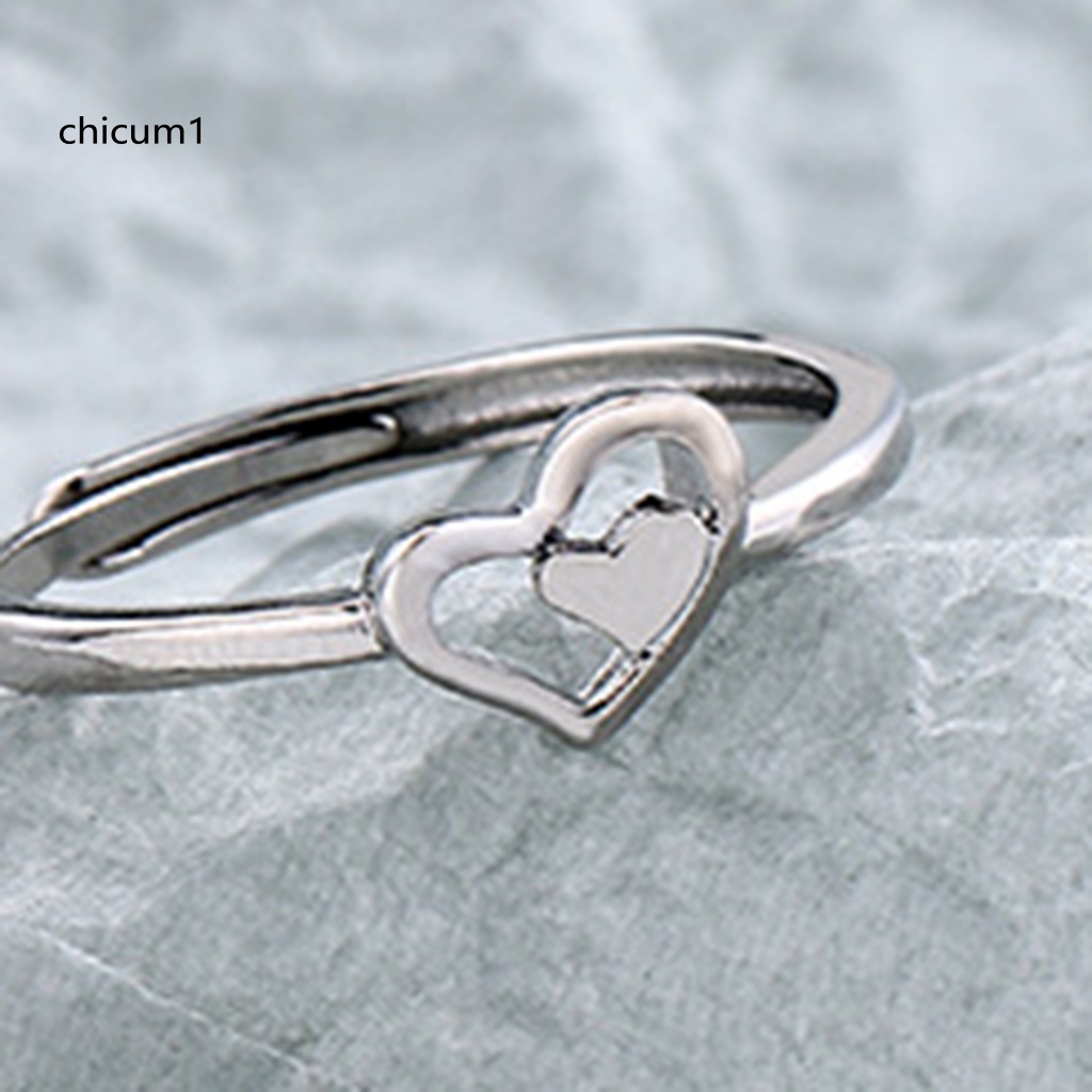 Nhẫn Hình Trái Tim Phong Cách Hàn Quốc Dành Cho Nữ