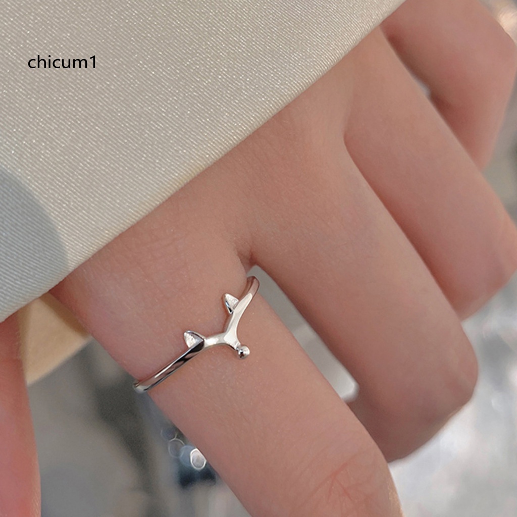 Nhẫn Hở Mạ Vàng Trắng Hình Chú Cáo Nhỏ Dễ Thương Không Gây Dị Ứng