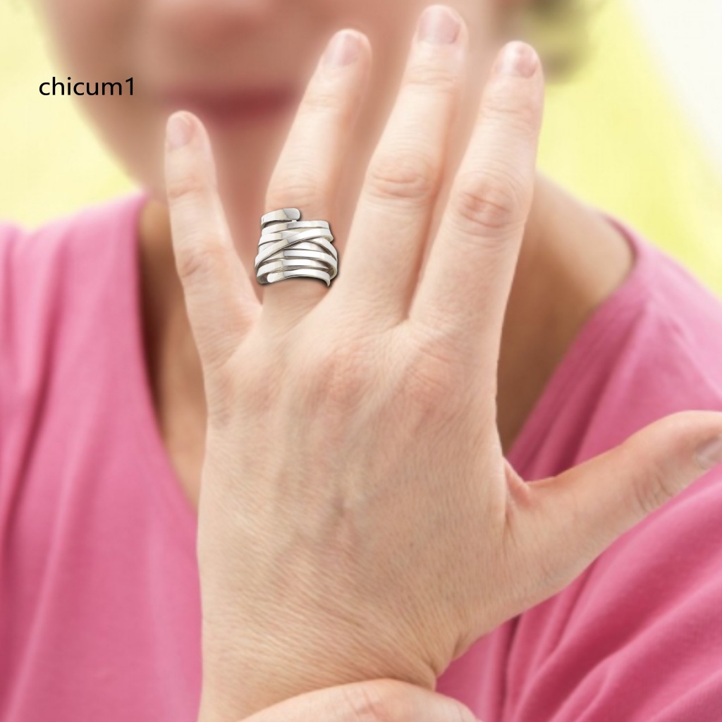 Nhẫn Mạ Điện Nhiều Lớp Không Gây Dị Ứng Phong Cách Âu Mỹ Cổ Điển