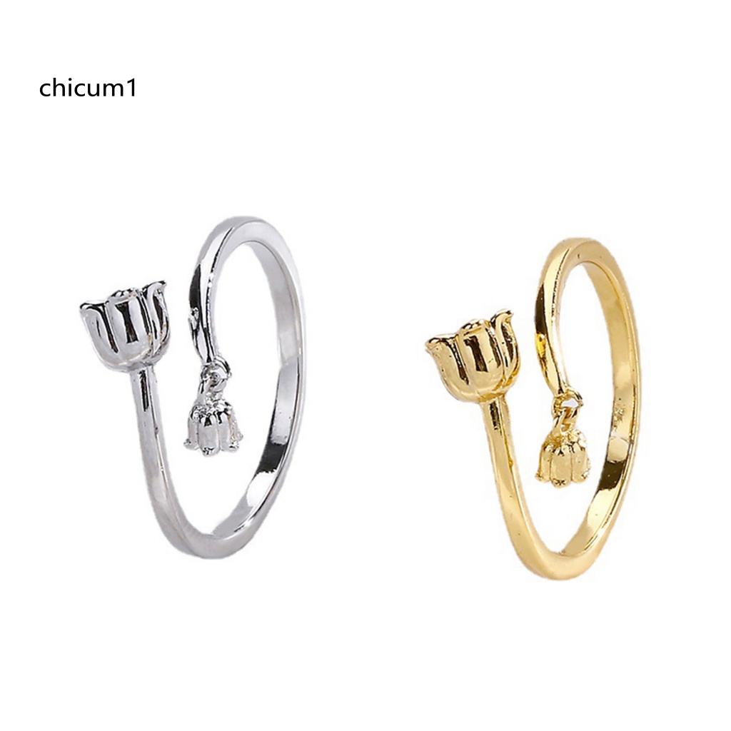 Nhẫn Hở Mạ Điện Hình Hoa Phong Cách Cổ Điển Cho Nữ