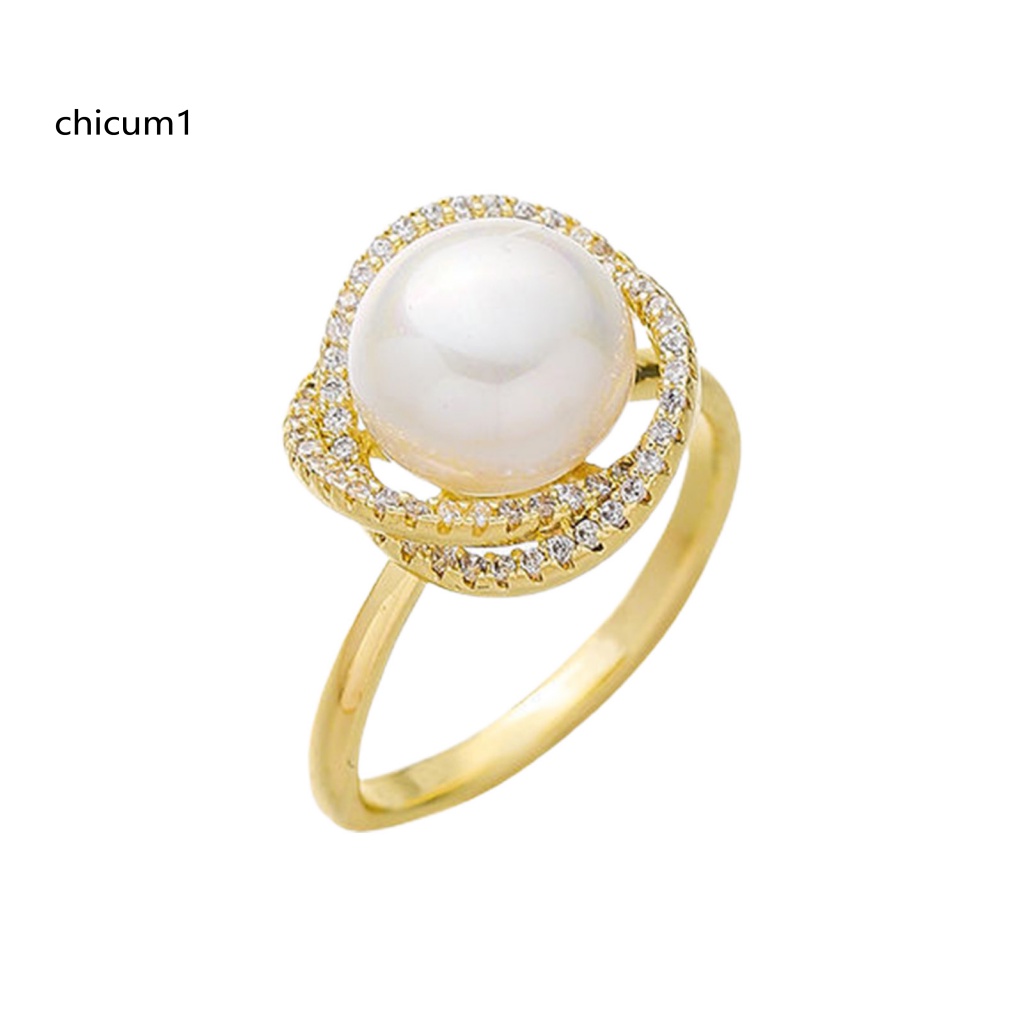 Nhẫn Hở Đính Đá Ngọc Trai Nhân Tạo Lấp Lánh Sang Trọng Cho Nữ