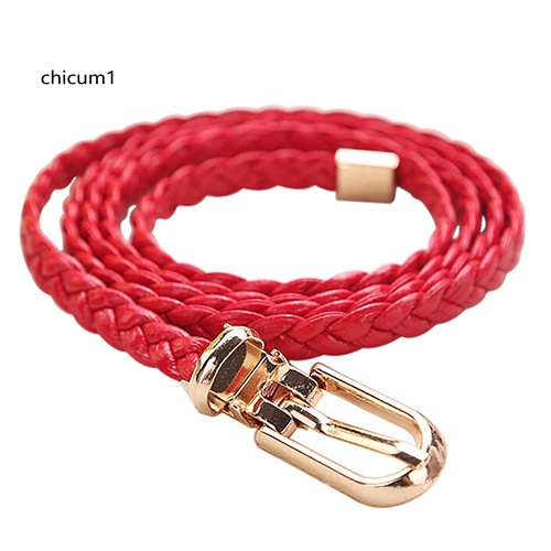 Thắt Lưng Da PU Bản Nhỏ Khóa Kim Loại Thời Trang Cho Nữ