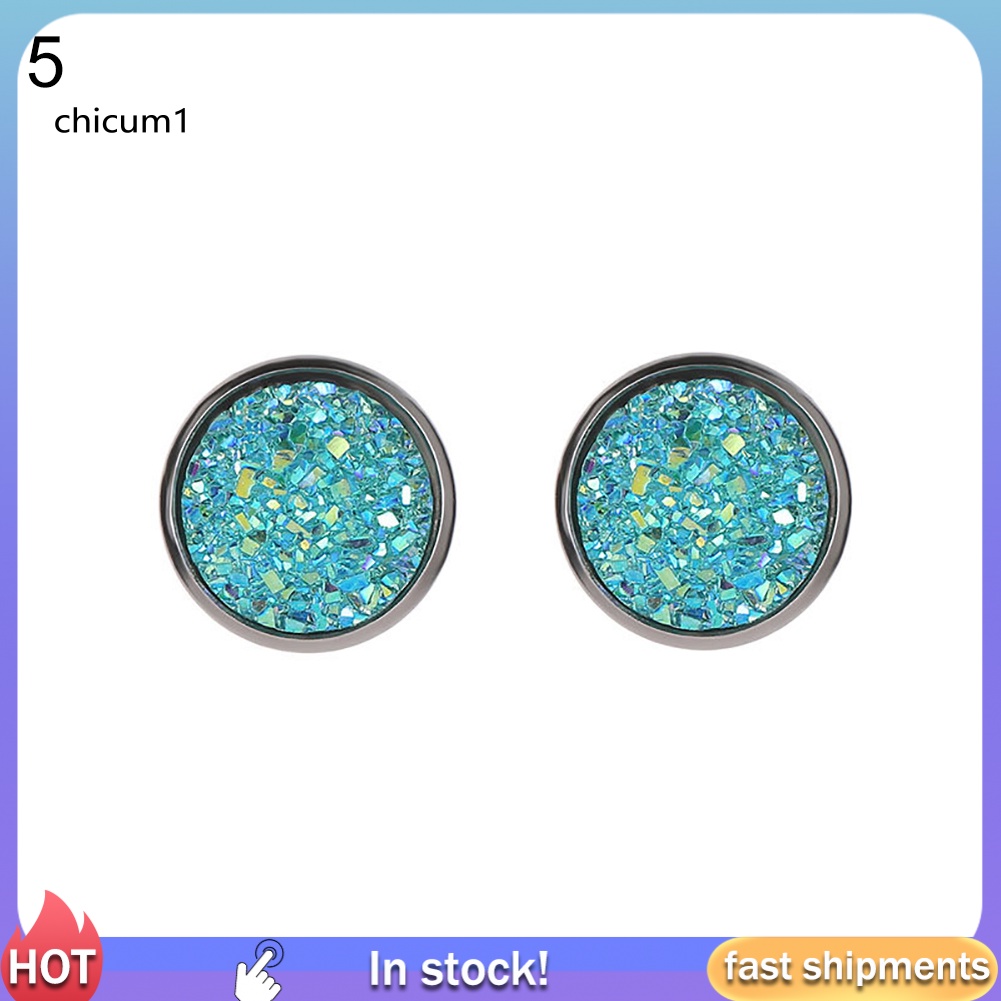 Khuyên Tai Tròn Bằng Thép Không Gỉ Hình Bầu Trời Đầy Sao Cho Nữ