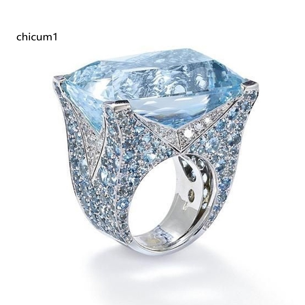 Nhẫn Đính Hôn Đính Đá Zircon Lấp Lánh Dành Cho Nữ