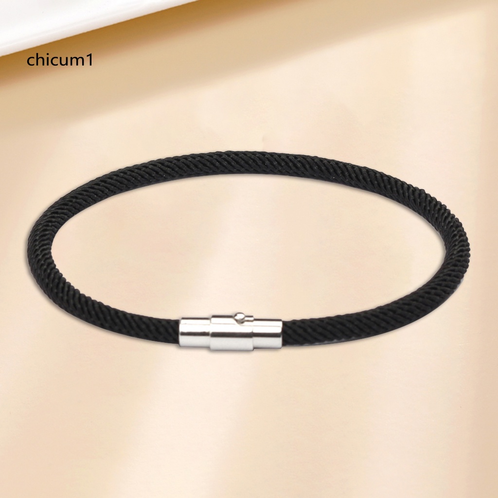 Vòng Tay Dây Nylon Màu Trơn Khóa Nam Châm Thời Trang Cho Cặp Đôi