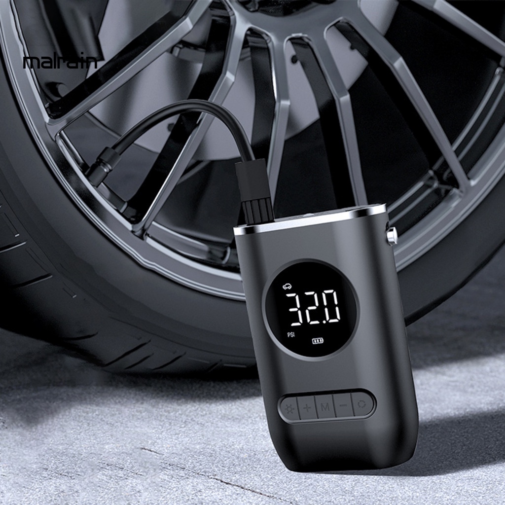 1 Bộ Máy Bơm Hơi Lốp Xe Hơi Có Đồng Hồ Đo Áp Suất 4000mAh Có Đèn LED 150 PSI