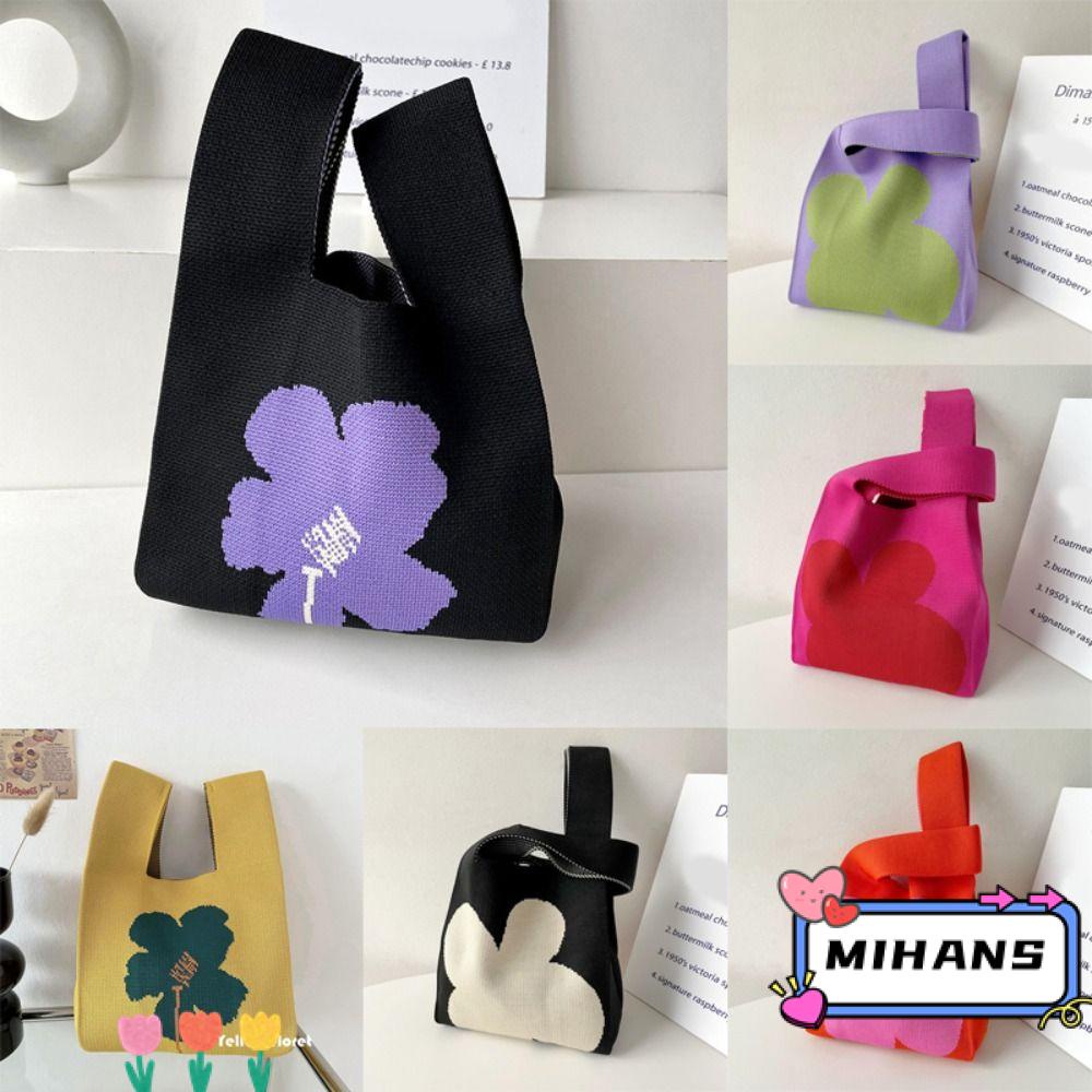 MIH Túi Xách Đan Len Thủ Công Thắt Nút Dễ Thương Cho Bạn Gái