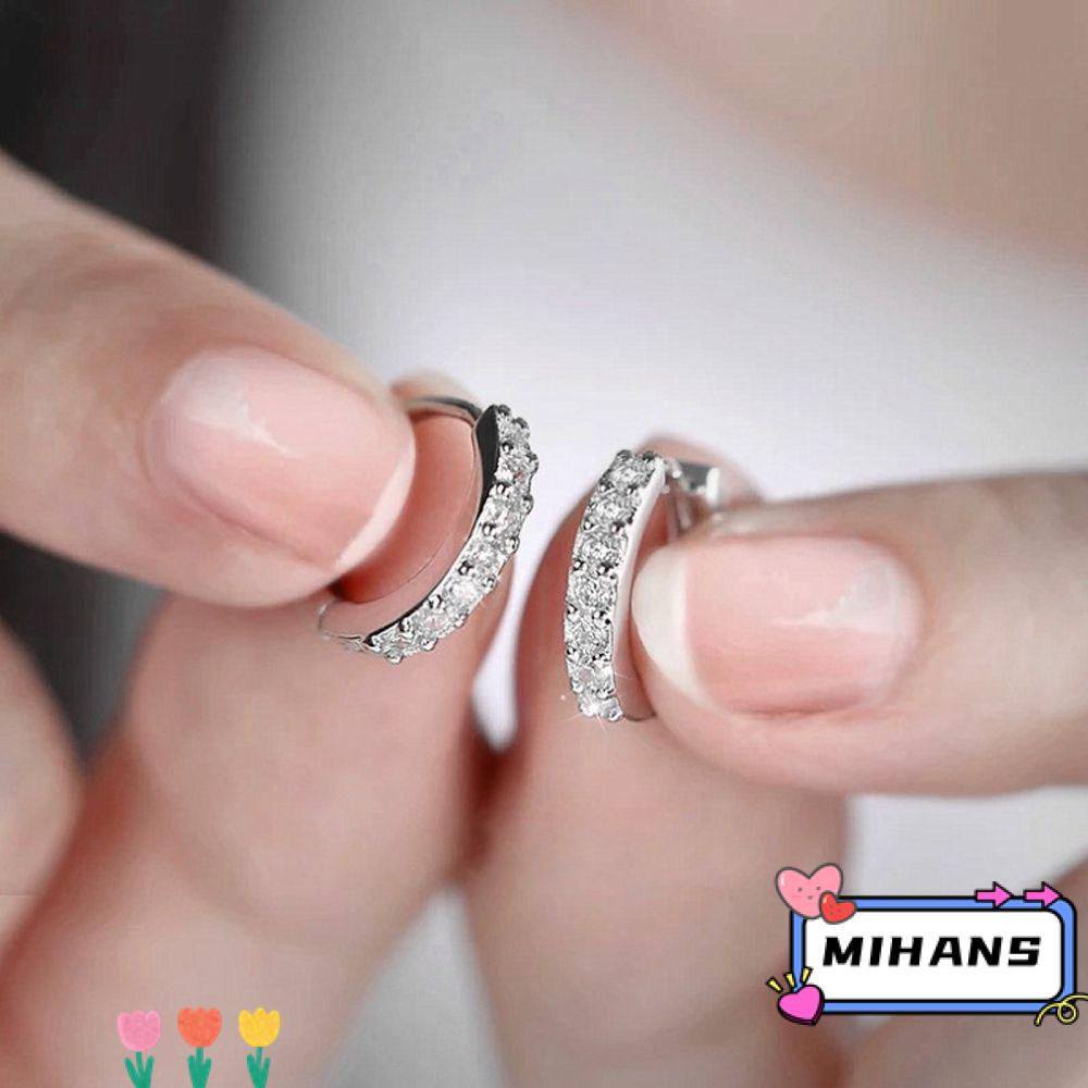 MIH Khuyên Xỏ Mũi 8mm Màu Vàng / Bạc Đính Đá CZ Thời Trang