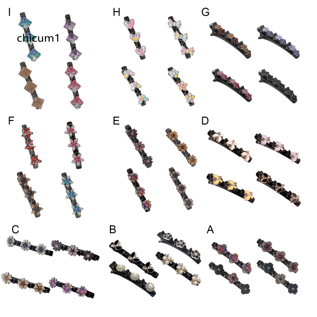 Set 4 Kẹp Tóc Hoa Đính Ngọc Trai Giả Phong Cách Hàn Quốc