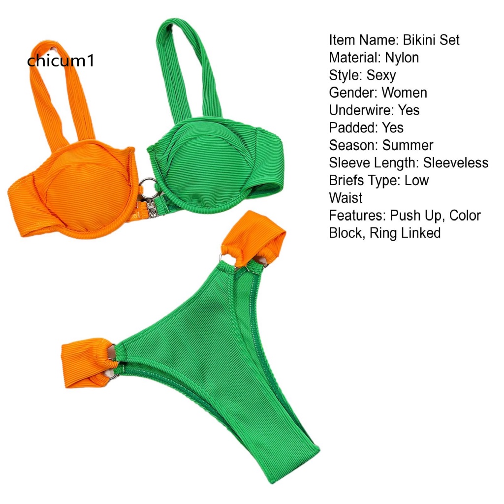 Set Bikini 2 Mảnh Có Mút Đệm Màu Sắc Thời Trang Dành Cho Nữ