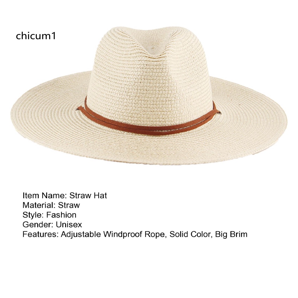 Mũ Cói Rộng Vành Che Nắng Chống Gió Màu Trơn Tùy Chỉnh Kích Thước Thời Trang Unisex