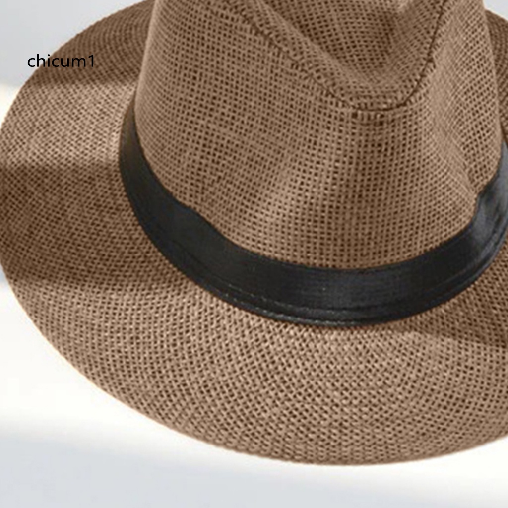 Mũ Cói Rộng Vành Chống Tia UV Thời Trang Dành Cho Nam