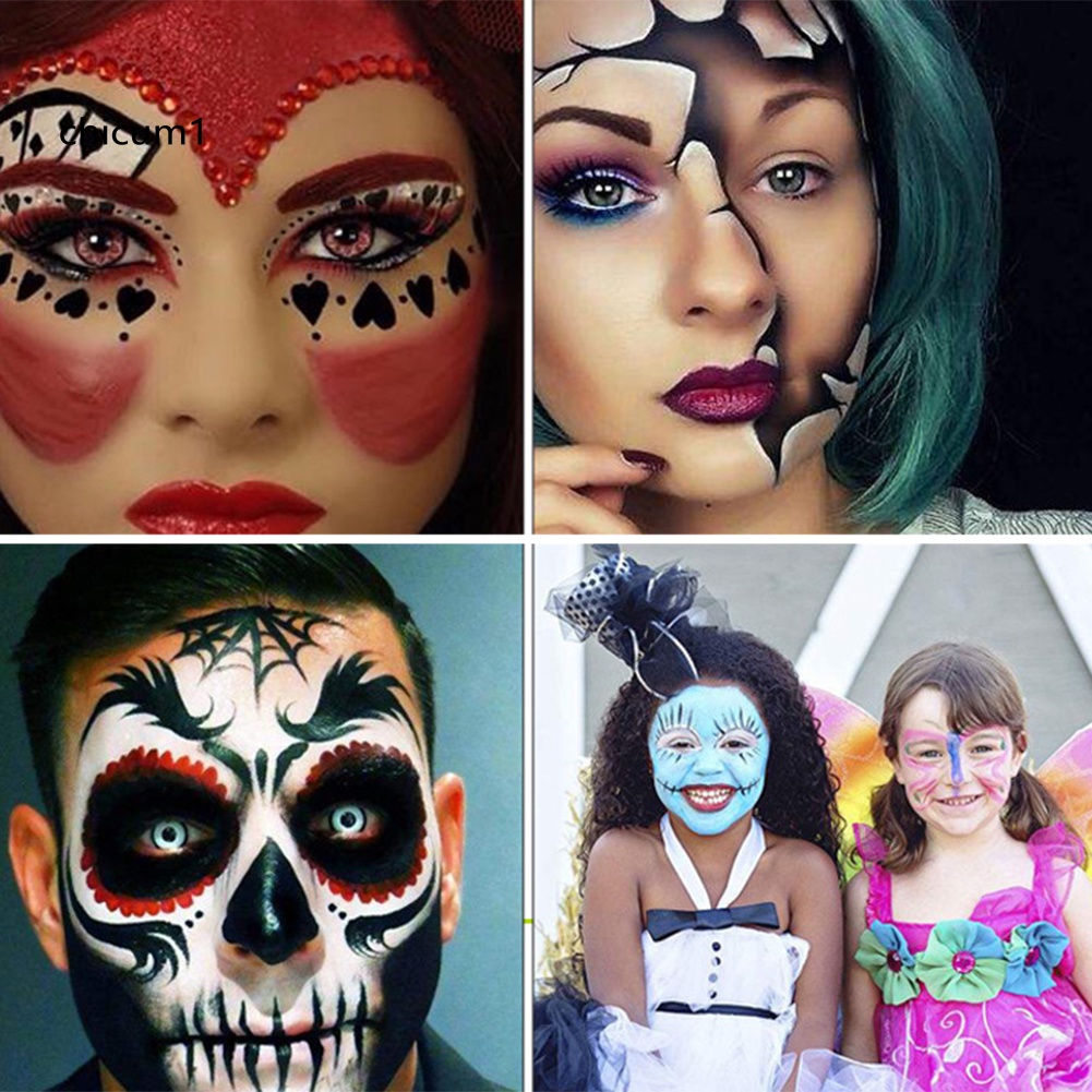 Set 12 Màu Vẽ Cơ Thể Hóa Trang Halloween Kèm Cọ