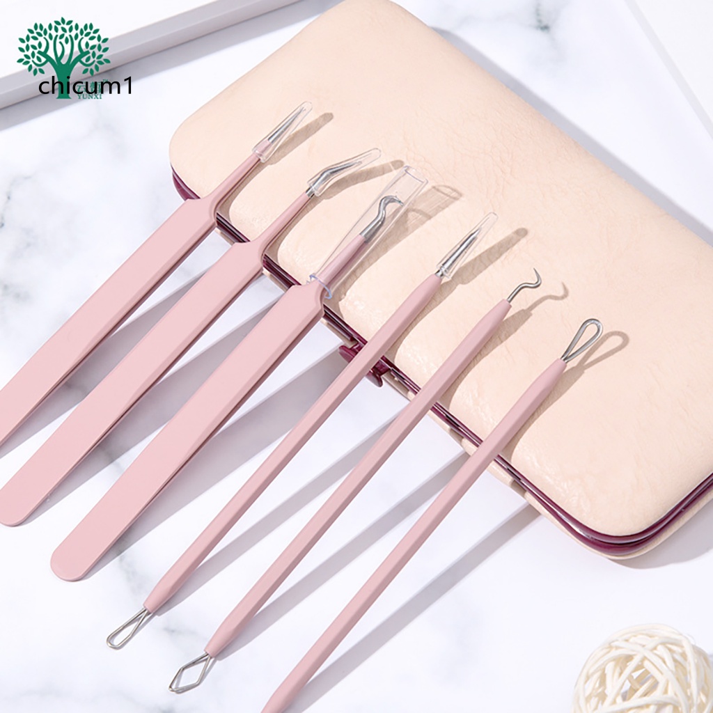 Set 6 Dụng Cụ Nặn Mụn Bằng Thép Không Gỉ Thân Thiện Với Môi Trường