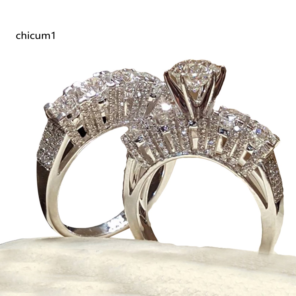 Set 2 Nhẫn Đính Đá Sang Trọng Cho Cặp Đôi