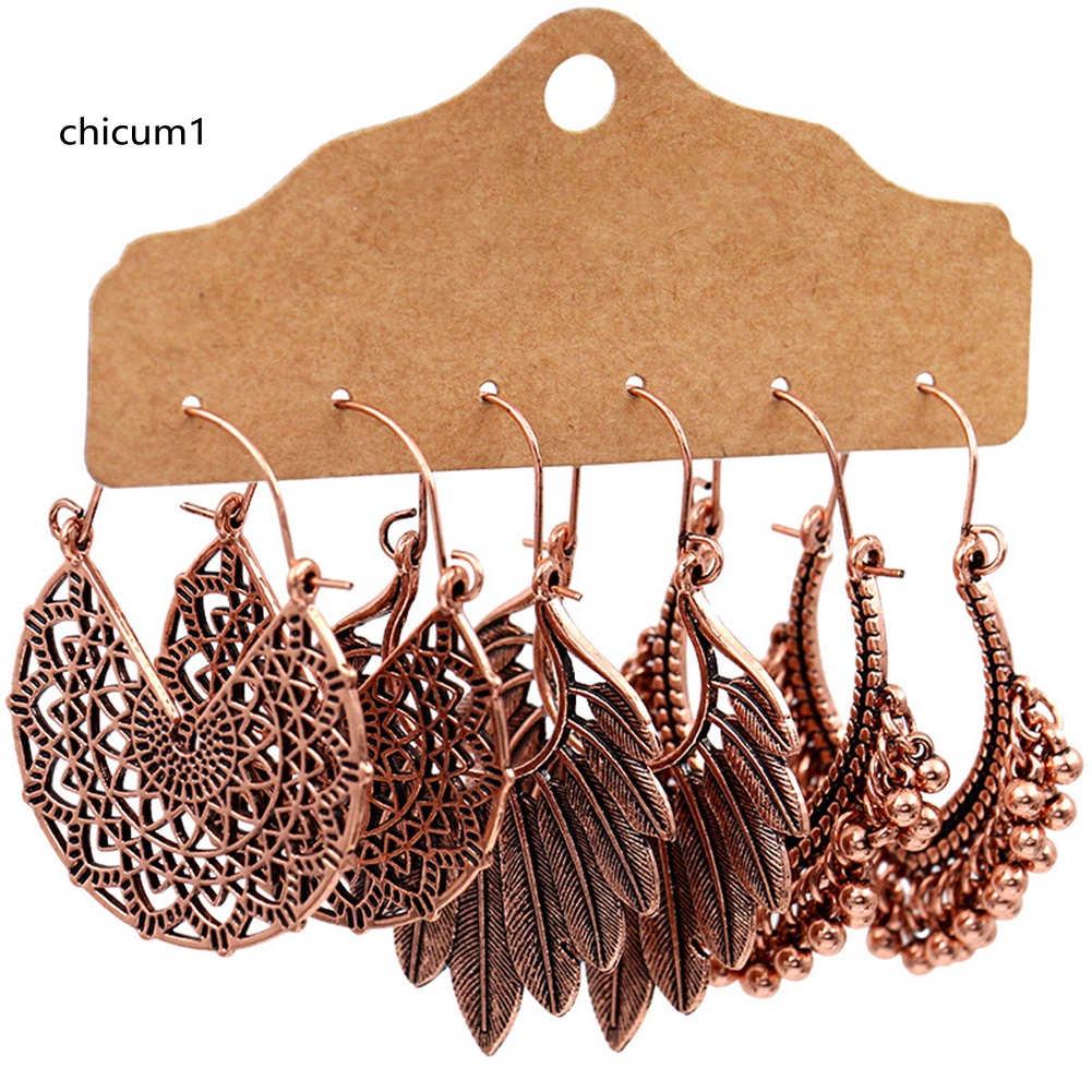 Set 3 Đôi Khuyên Tai Phong Cách Boho Thời Trang Cho Nữ