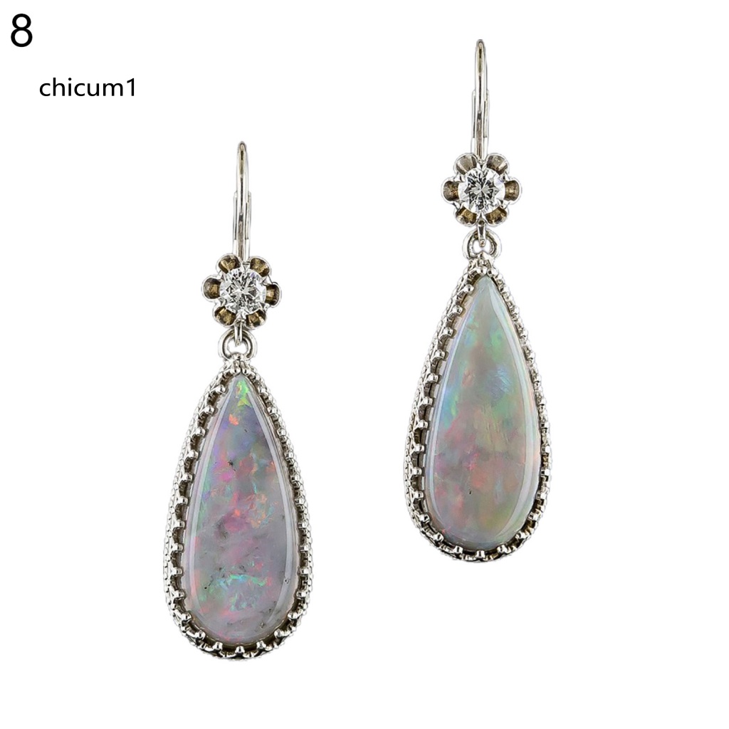 Hoa Tai Dáng Dài Hình Giọt Nước Đính Đá Lấp Lánh