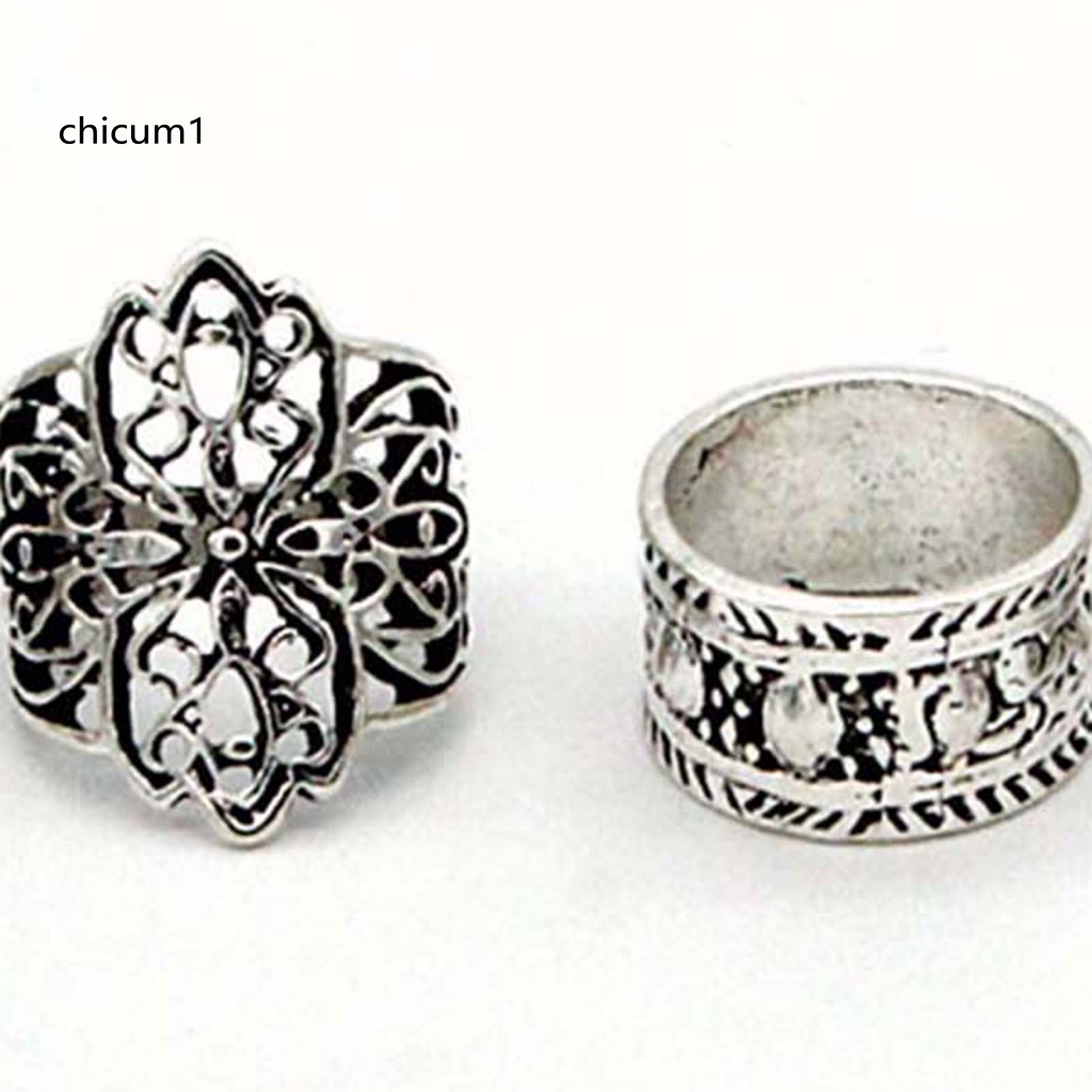 Set 4 Nhẫn Đeo Khớp Ngón Tay Phong Cách Dân Tộc