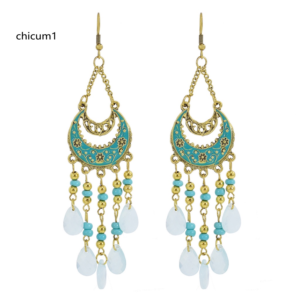 Khuyên Tai Hình Mặt Trăng Phong Cách Dân Tộc Cho Nữ