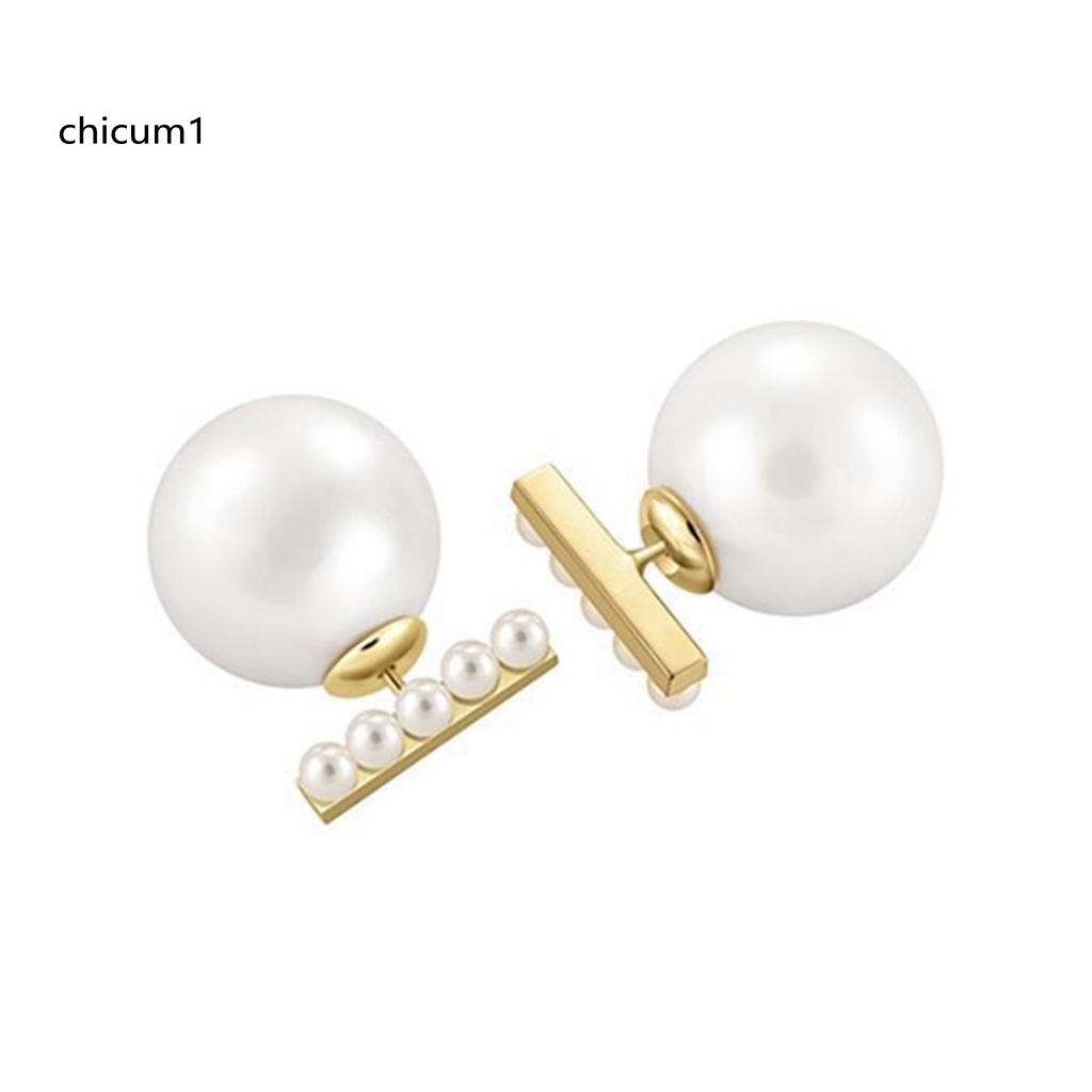 1 Đôi Khuyên Tai Ngọc Trai Nhân Tạo Không Gây Dị Ứng Độ Bóng Cao Thời Trang Cho Nữ