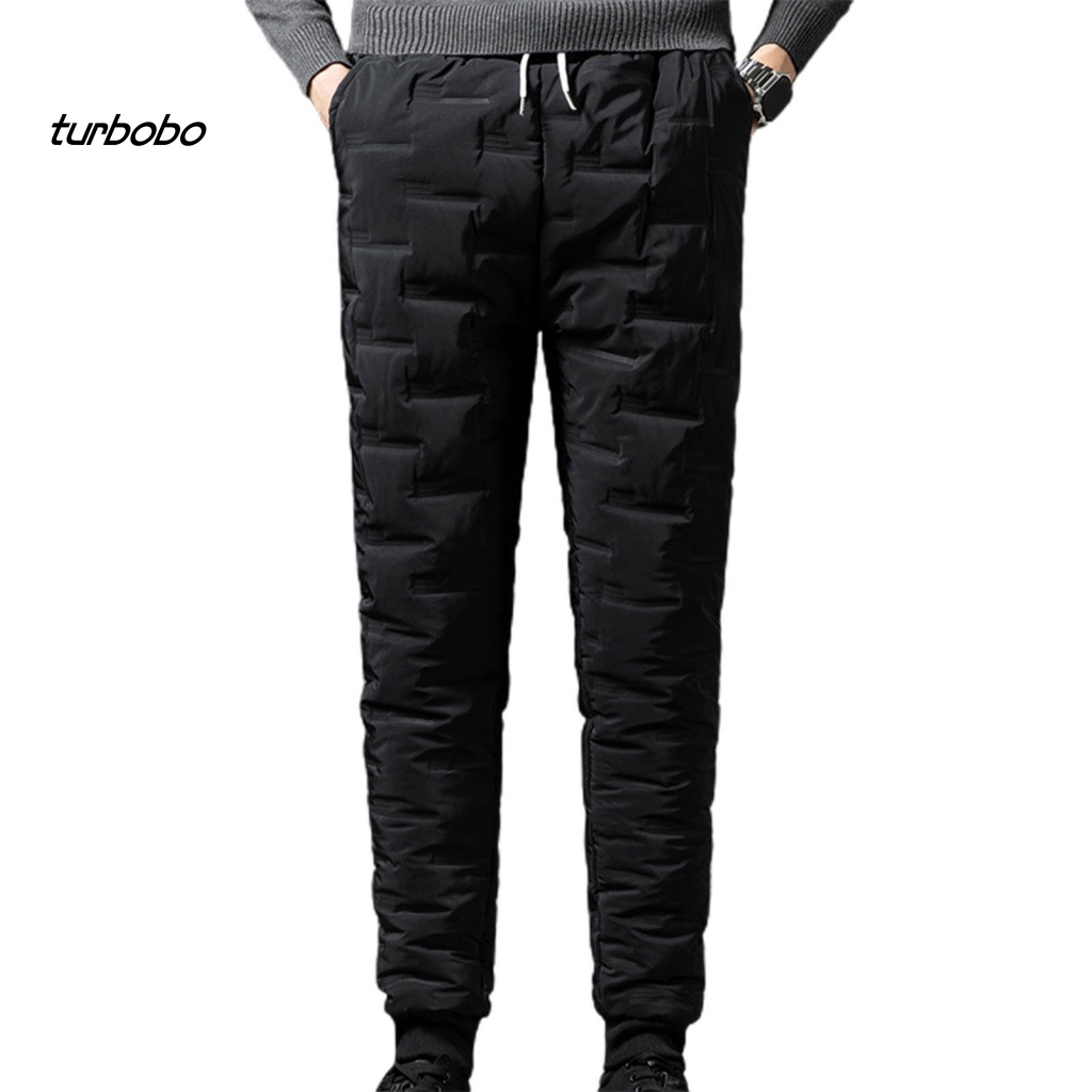 Quần Dài Nam Vải Bông Dày Dặn Lưng Thun Màu Trơn Chống Gió Thời Trang Mùa Đông