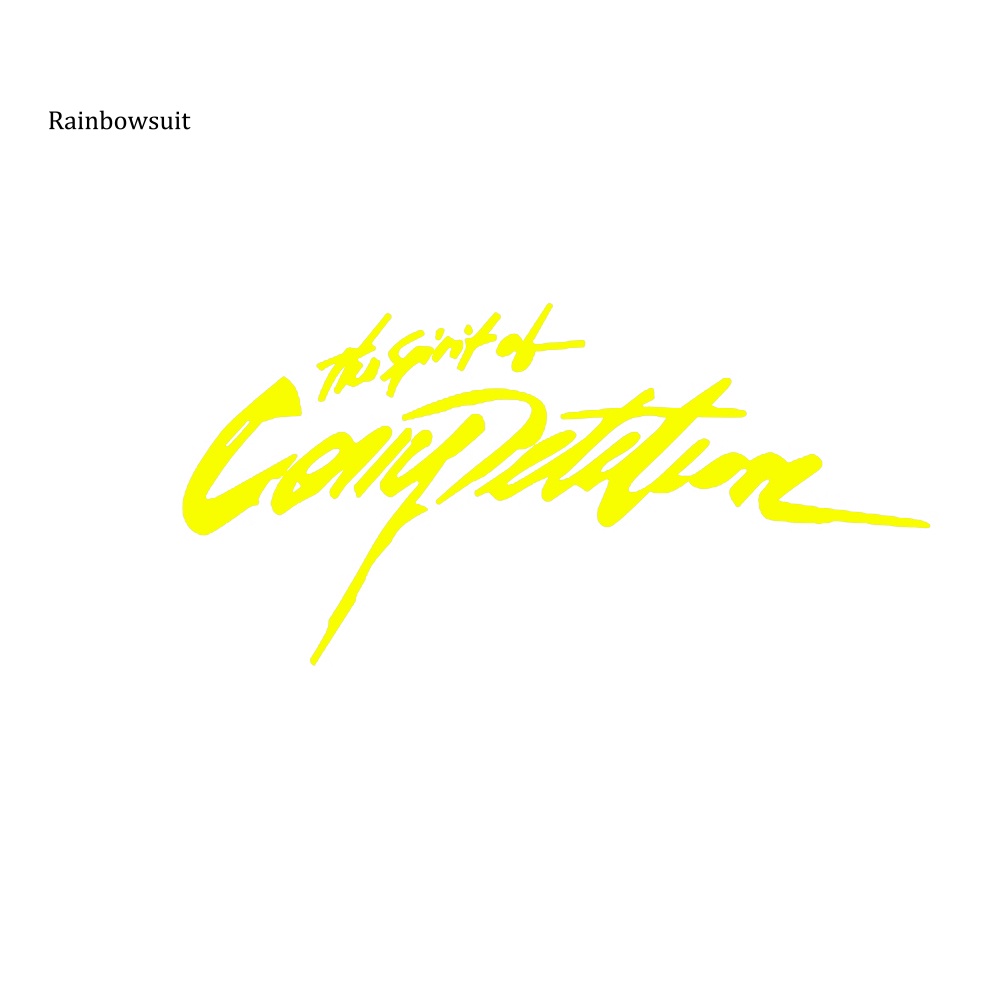 Đề Can Dán Trang Trí Xe Hơi Đua In Chữ The Spirit of Competition Phản Quang