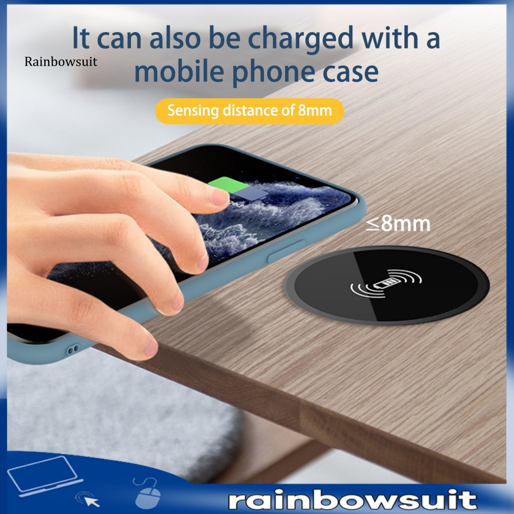 1 Bộ Đế Sạc Không Dây Công Suất Cao Siêu Mỏng Bằng Acrylic Tích Hợp Sạc Điện Thoại