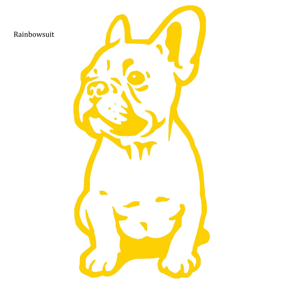 Miếng Dán Phản Quang Hình Chó Bull Pháp Vui Nhộn Trang Trí Thân Xe Hơi