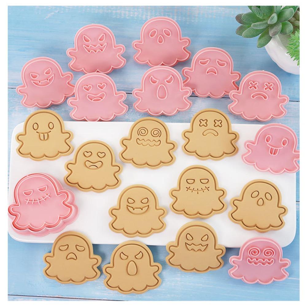 Set 10 Khuôn Cắt Bánh Quy Bằng Nhựa PP Họa Tiết Hoạt Hình Dễ Thương