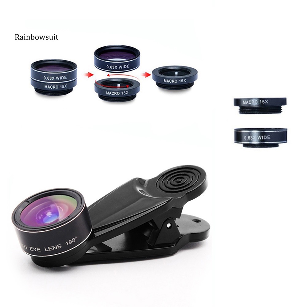 Bộ Thấu Kính Macro Góc Rộng 198 Độ 15X Macro Cho Điện Thoại iPhone