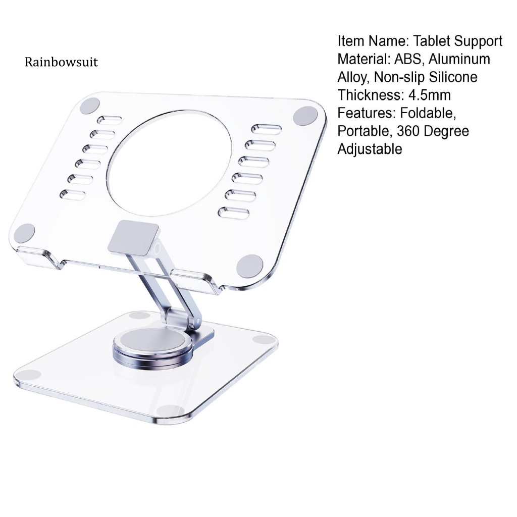 Giá Đỡ Máy Tính Bảng Trong Suốt Chống Trượt Xoay 360 Độ Tiện Dụng