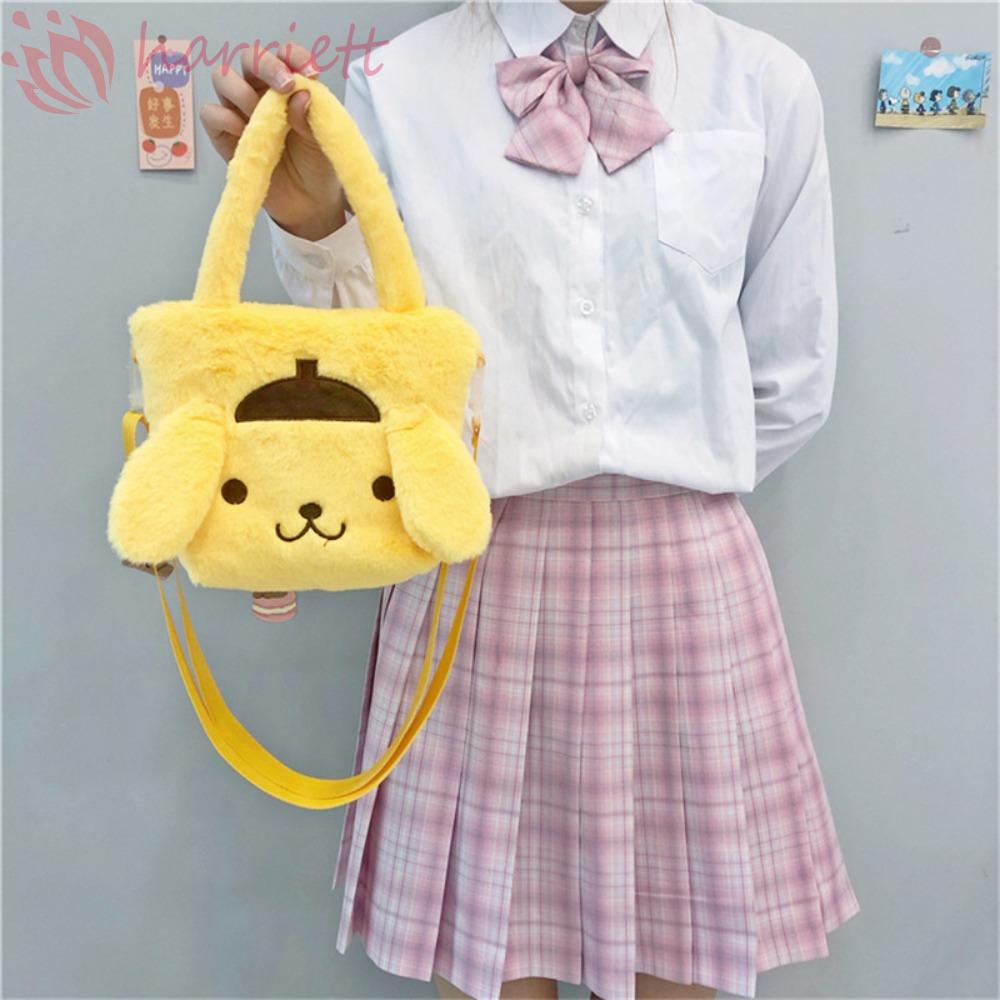 HARRIETT Túi Xách Đeo Vai Sức Chứa Lớn Hình Cinnamoroll Hoạt Hình Dễ Thương Hợp Thời Trang Cho Bé Gái