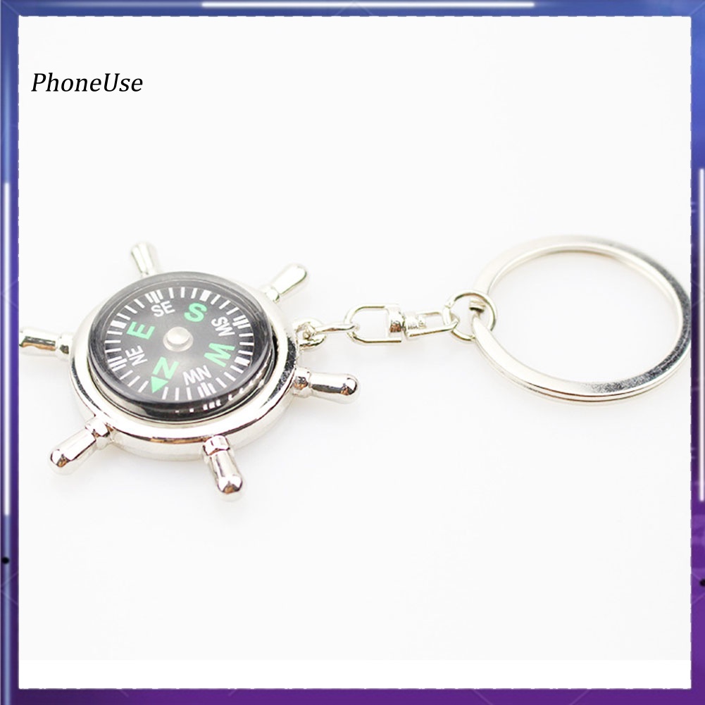 Móc Khóa Da PU Hình La Bàn Sáng Tạo