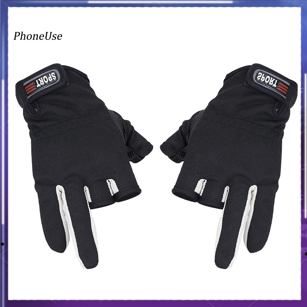 Găng Tay Câu Cá 3 Ngón Chống Trượt Bằng Da PU Thoáng Khí