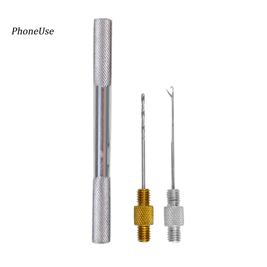 Bộ 3 Mũi Khoan Lỗ Thắt Nút Dây Câu Cá Bằng Hợp Kim Nhôm PU