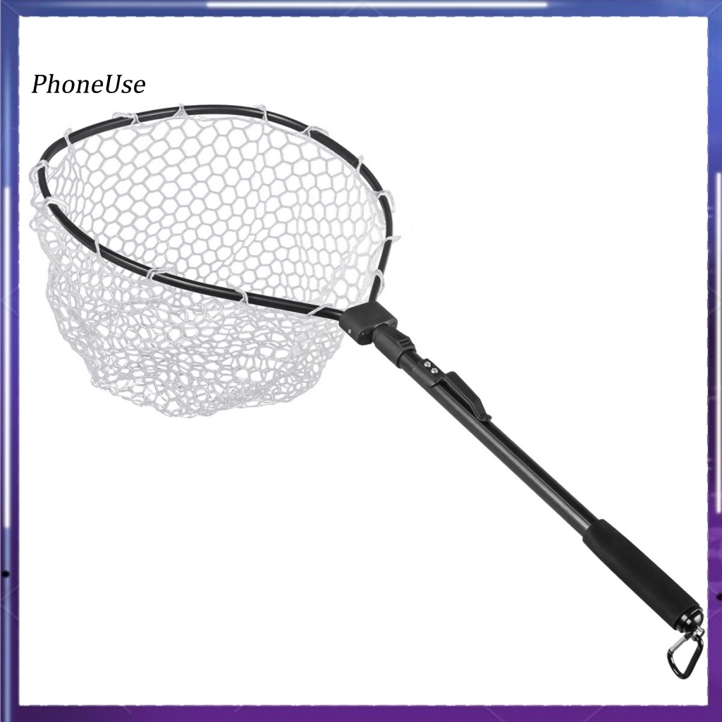 Vợt Lưới Bắt Cá Bằng Hợp Kim Nhôm PU Có Tay Cầm Chống Trượt Có Thể Gấp Gọn